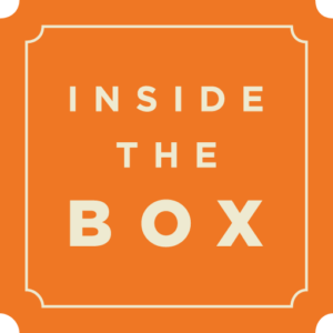 Orange and white Inside The Box logo